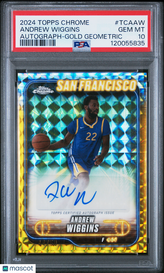2024-25 Topps Chrome Andrew Wiggins #TCA-AW Gold Geometric Auto 44/50 PSA 10
