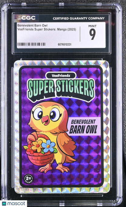 2025 Veefriends Super Stickers: Manga Benevolent Barn Owl CGC 9