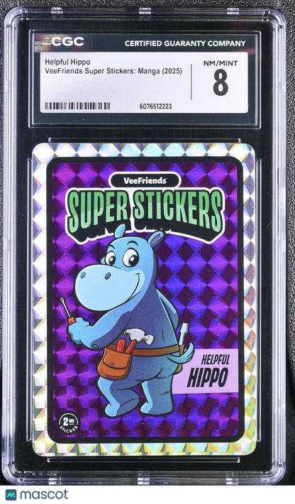 2025 Veefriends Super Stickers: Manga Helpful Hippo CGC 8