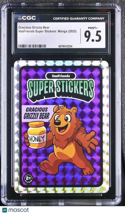 2025 Veefriends Super Stickers: Manga Gracious Grizzly Bear CGC 9.5