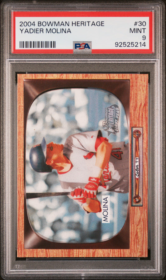 2004 Bowman Heritage Yadier Molina #30 PSA 9