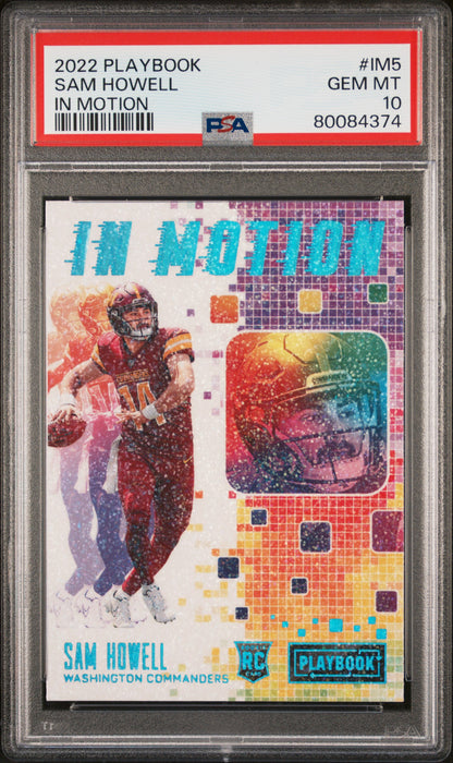 2022 Panini Playbook In Motion Sam Howell #IM5 In Motion PSA 10