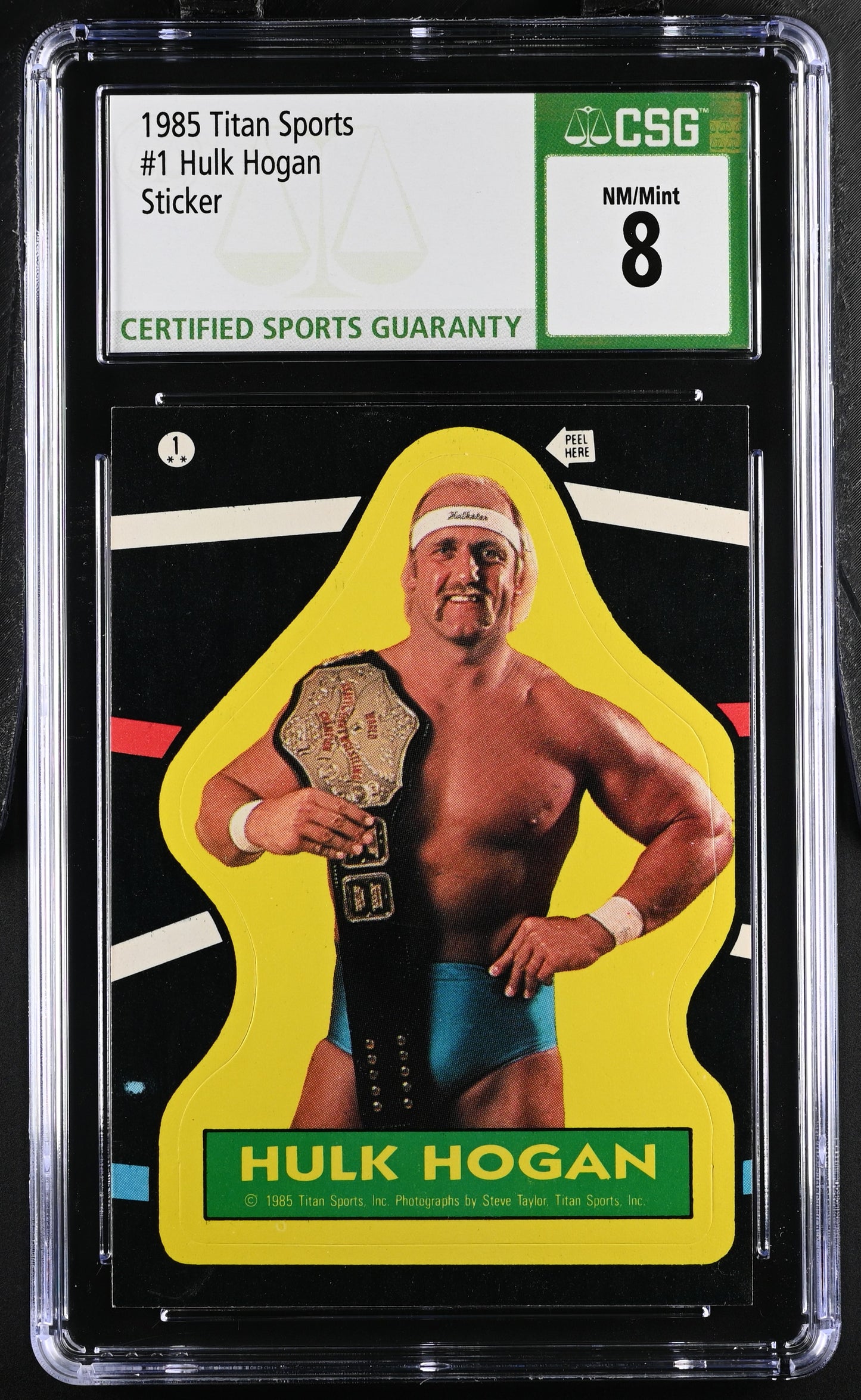 1985 WWF Stickers Hulk Hogan #1 CGC 8