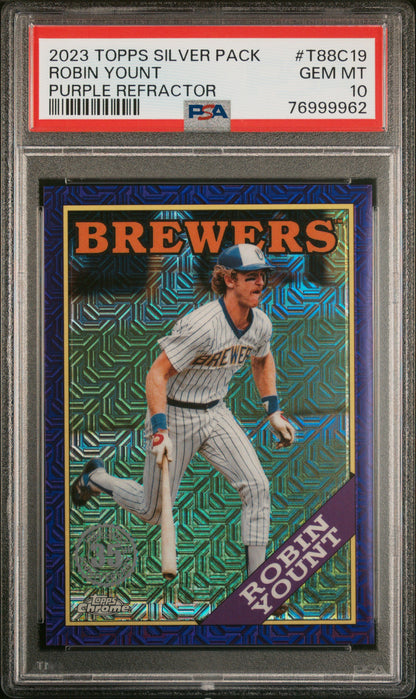 2023 Topps Silver Pack 1988 Chrome Promo Robin Yount Purple /75 PSA 10