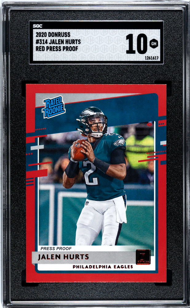 2020 Donruss Jalen Hurts #314 Red Press Proof SGC 10