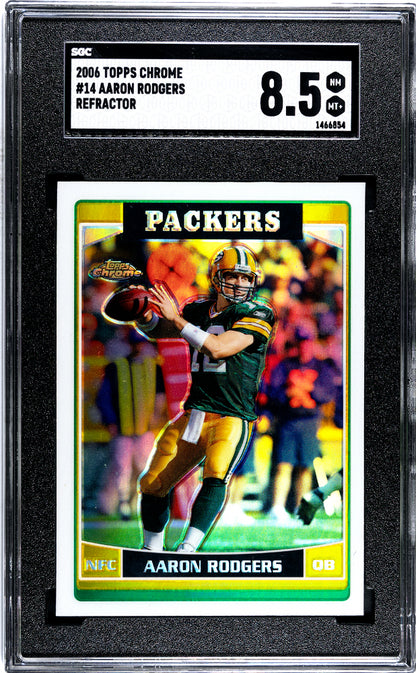 2006 Topps Chrome Aaron Rodgers #14 Refractor SGC 8.5