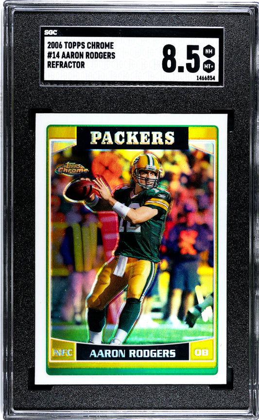 2006 Topps Chrome Aaron Rodgers #14 Refractor SGC 8.5