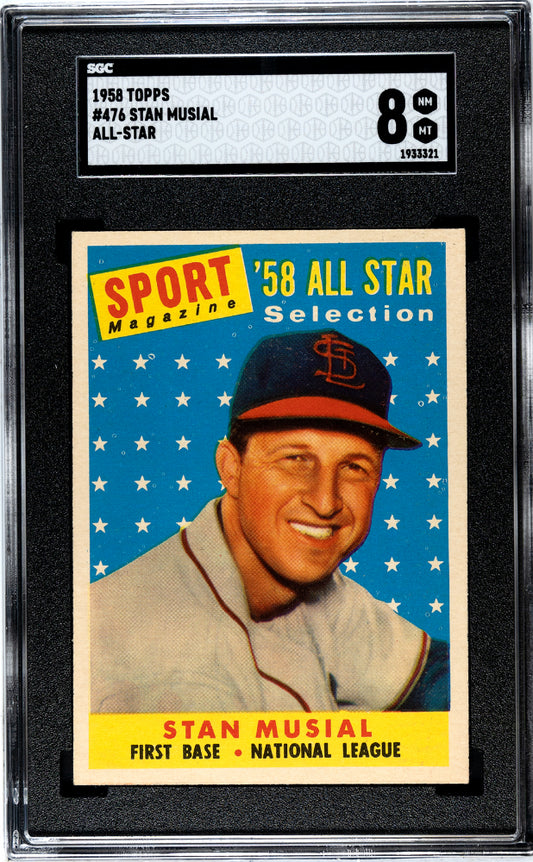 1958 Topps Stan Musial #476 All Star SGC 8