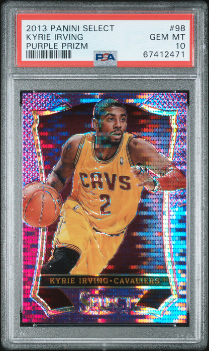 2013 Panini Select Kyrie Irving #98 Purple Prizm /99 PSA 10