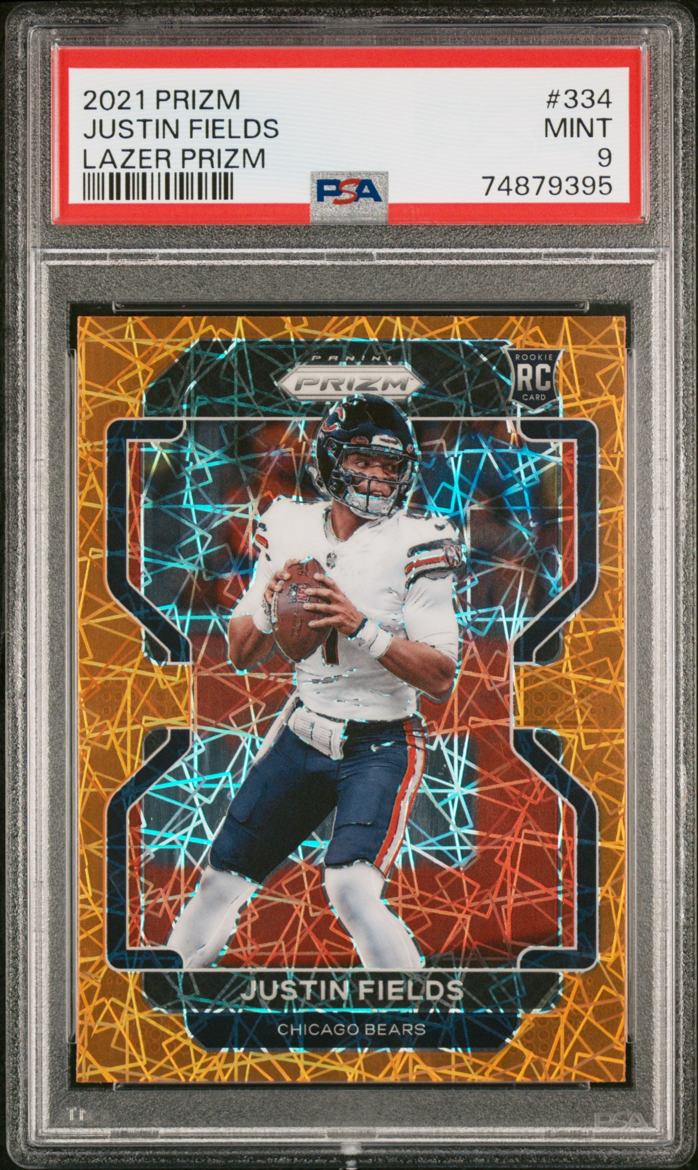 2021 Panini Prizm Justin Fields #334 Lazer Prizm PSA 9