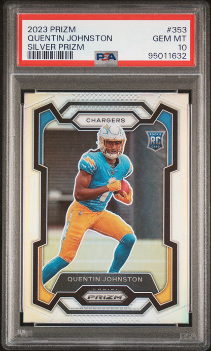 2023 Panini Prizm Quentin Johnston #353 Silver Prizm PSA 10