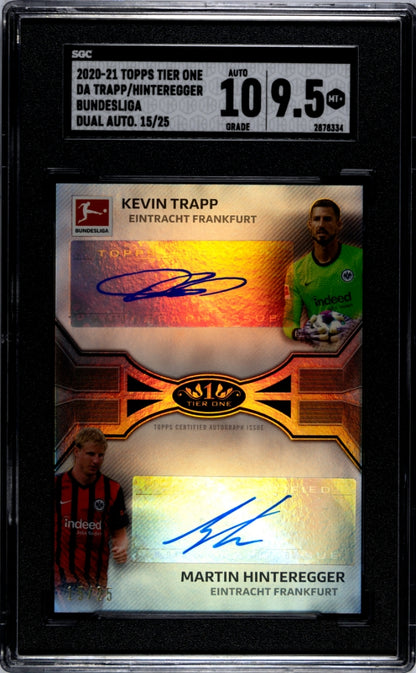 2020 Topps Tier One Bundesliga Hinteregger Trapp #DA-TH Dual Auto SGC 9.5