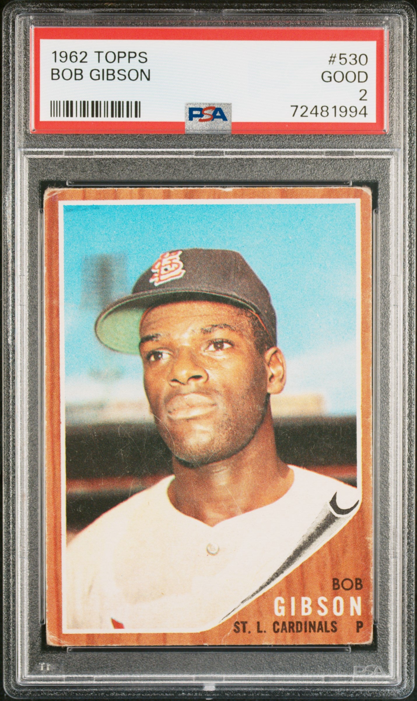 1962 Topps Bob Gibson #530 PSA 2