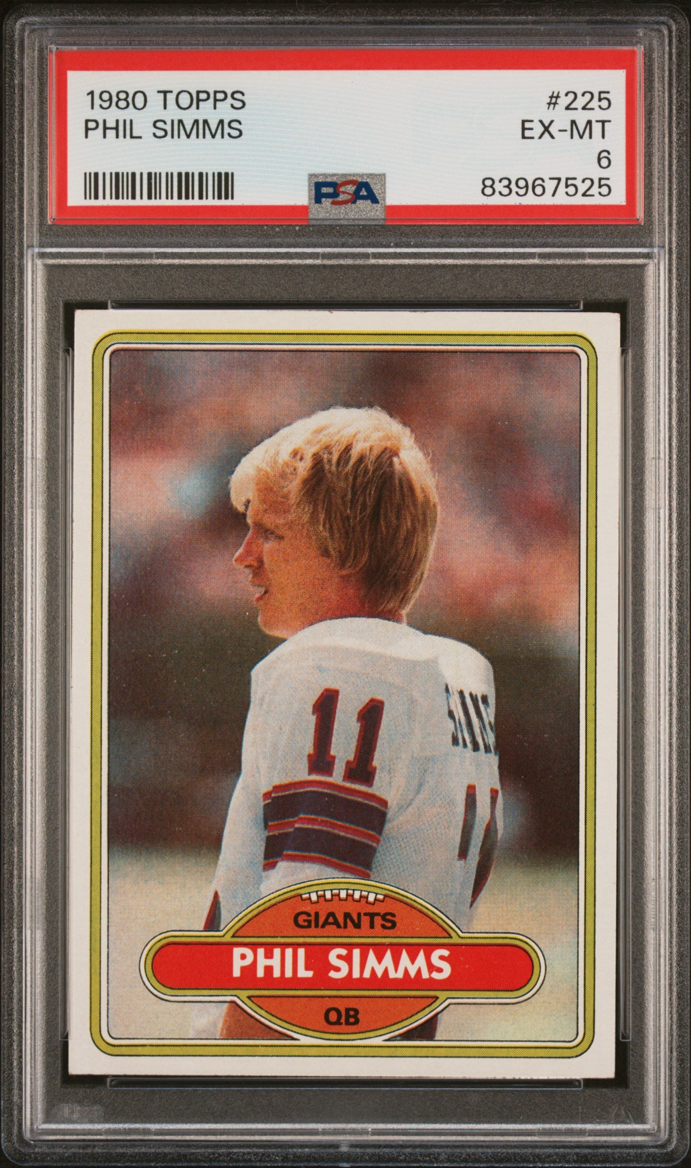 1980 Topps Phil Simms #225 PSA 6