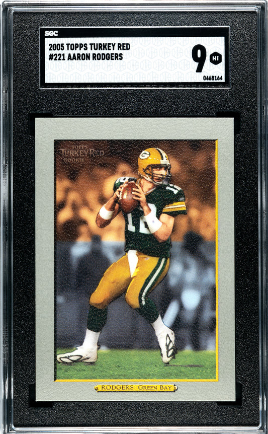 2005 Topps Turkey Red Aaron Rodgers #221 Short Print SGC 9