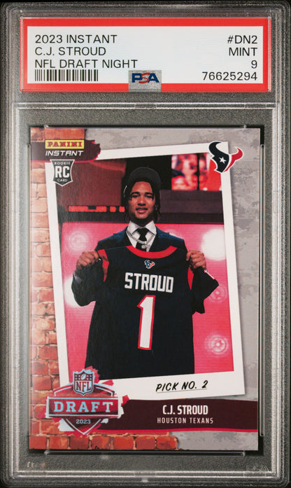 2023 Panini Instant C. J. Stroud #DN2 NFL Draft Night /2725 Rookie PSA 9