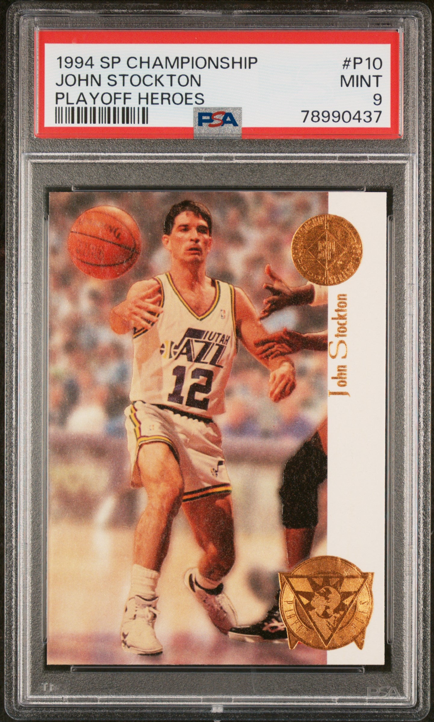 1994 SP Championship Playoff Heroes John Stockton #P10 Playoff Heroes PSA 9