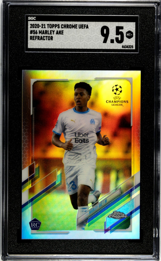 2020-21 Topps Chrome Uefa Marley Ake #56 Refractor SGC 9.5