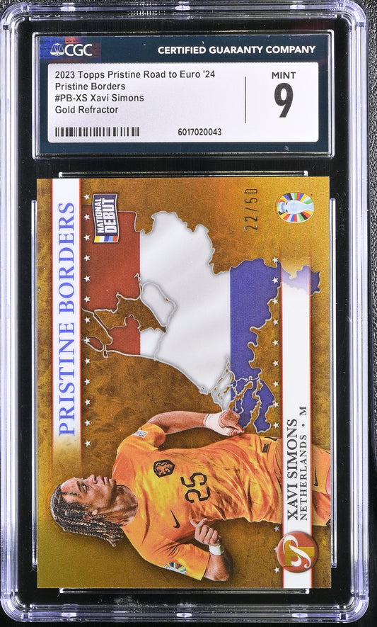 2023 Topps Pristine Road to Euro Xavi Simons #PB-XS Gold Refractor /50 CGC 9