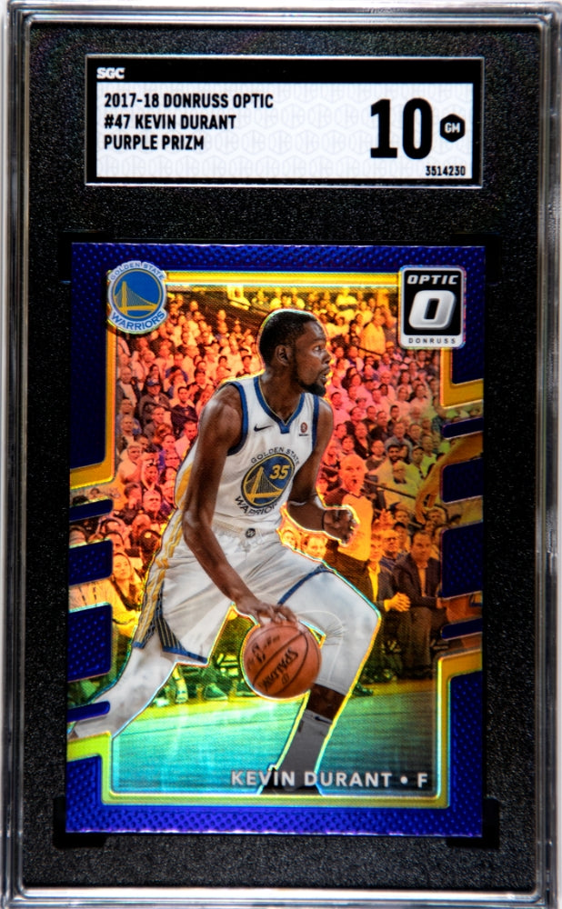 2017-18 Donruss Optic Kevin Durant #47 Purple Prizm SGC 10