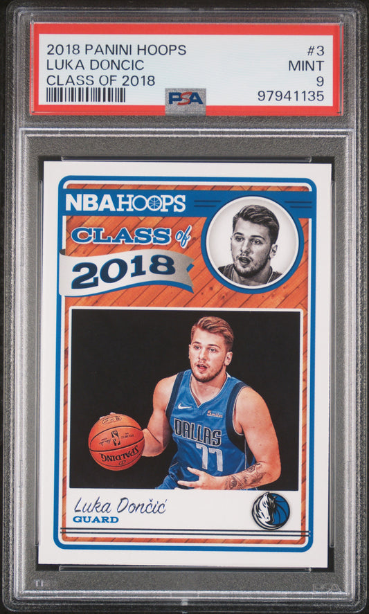 2018 Panini Hoops Luka Doncic #3 Class Of 2018 Rookie PSA 9