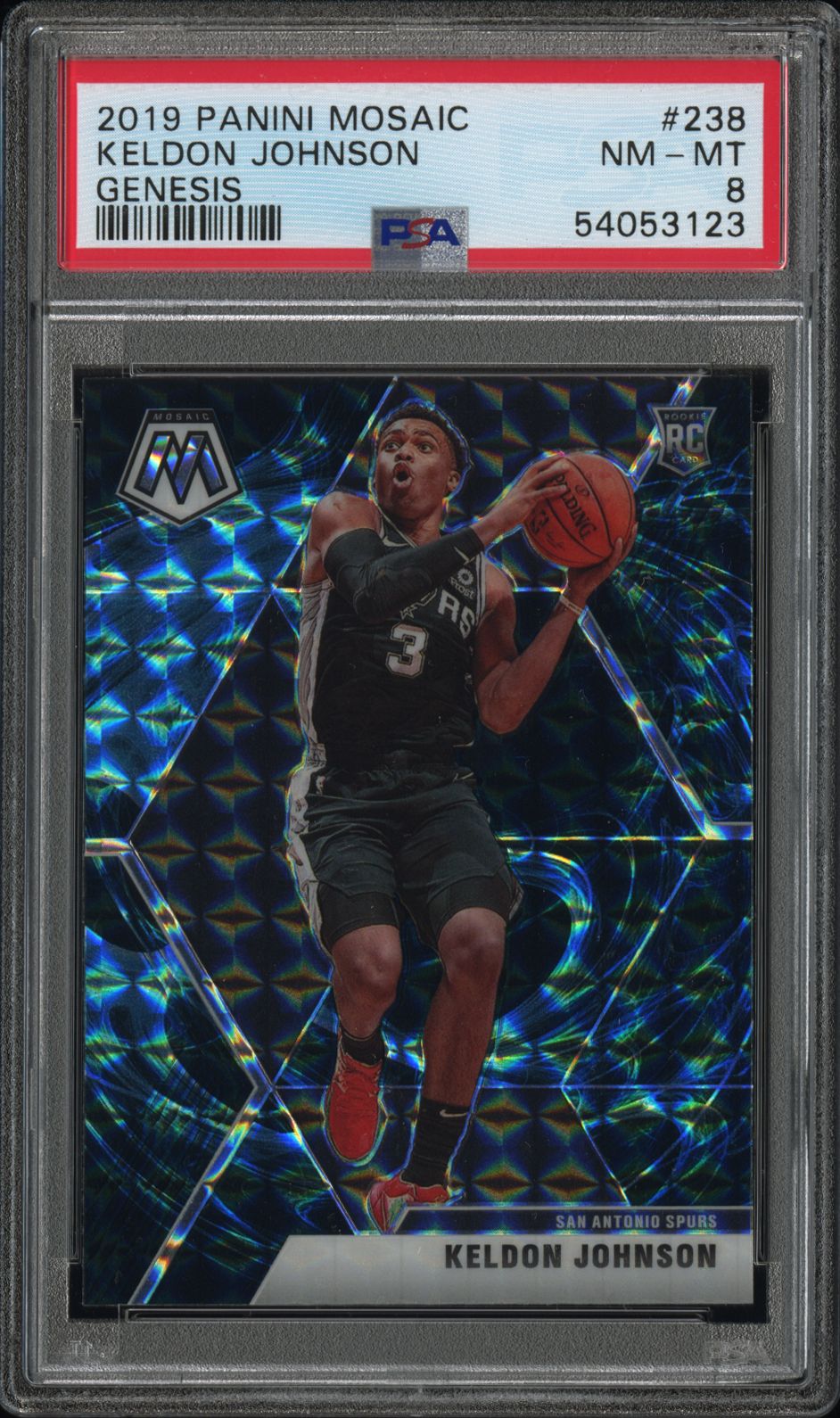 2019 Panini Mosaic Keldon Johnson #238 Genesis PSA 8