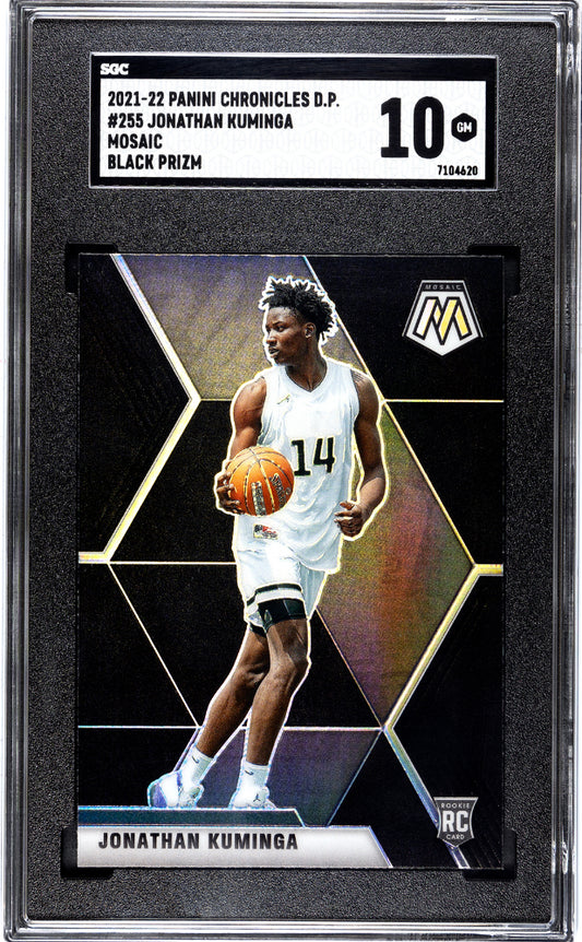 2021-22 Chronicles Draft Picks Jonathan Kuminga Mosaic Black Prizm SGC 10