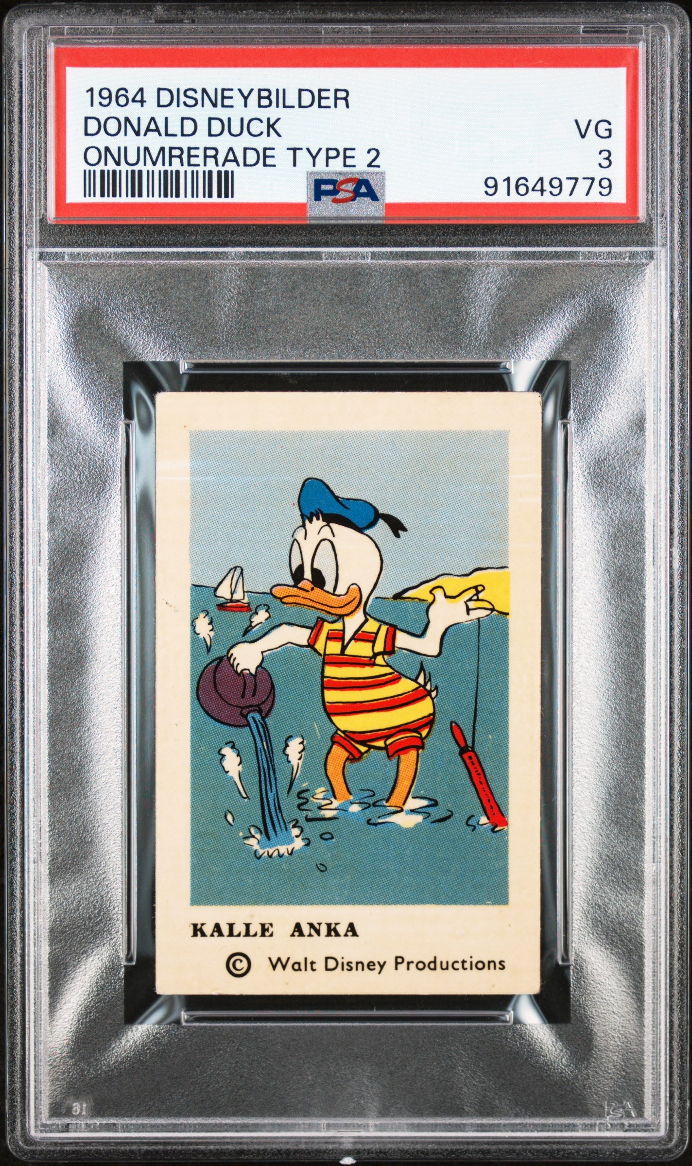 1964 Disneybilder Onumrerade Type 2 Donald Duck PSA 3