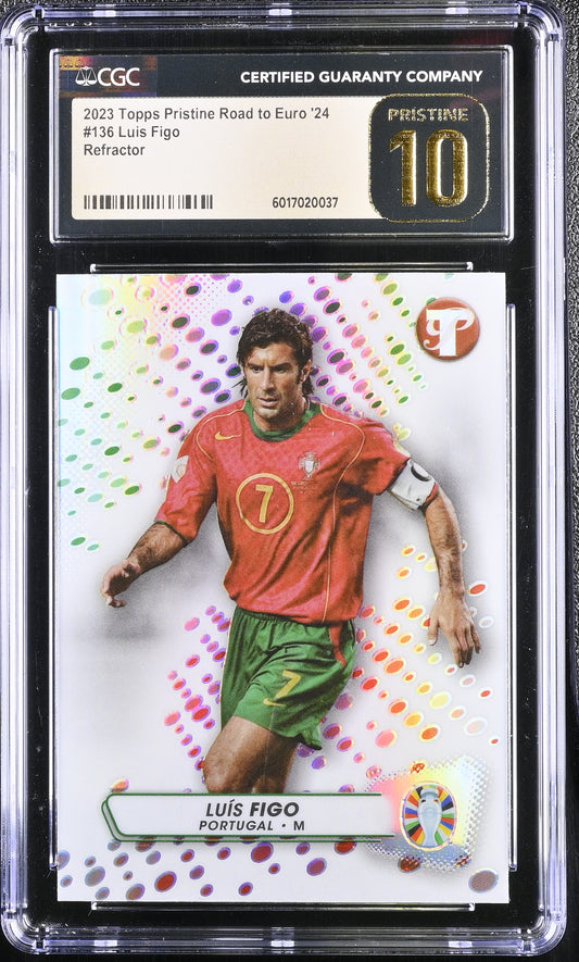 2023 Topps Pristine Road to Euro '24 Luis Figo #136 Refractor CGC 10