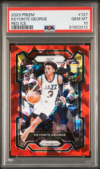 2023 Panini Prizm Keyonte George #127 Red Ice PSA 10