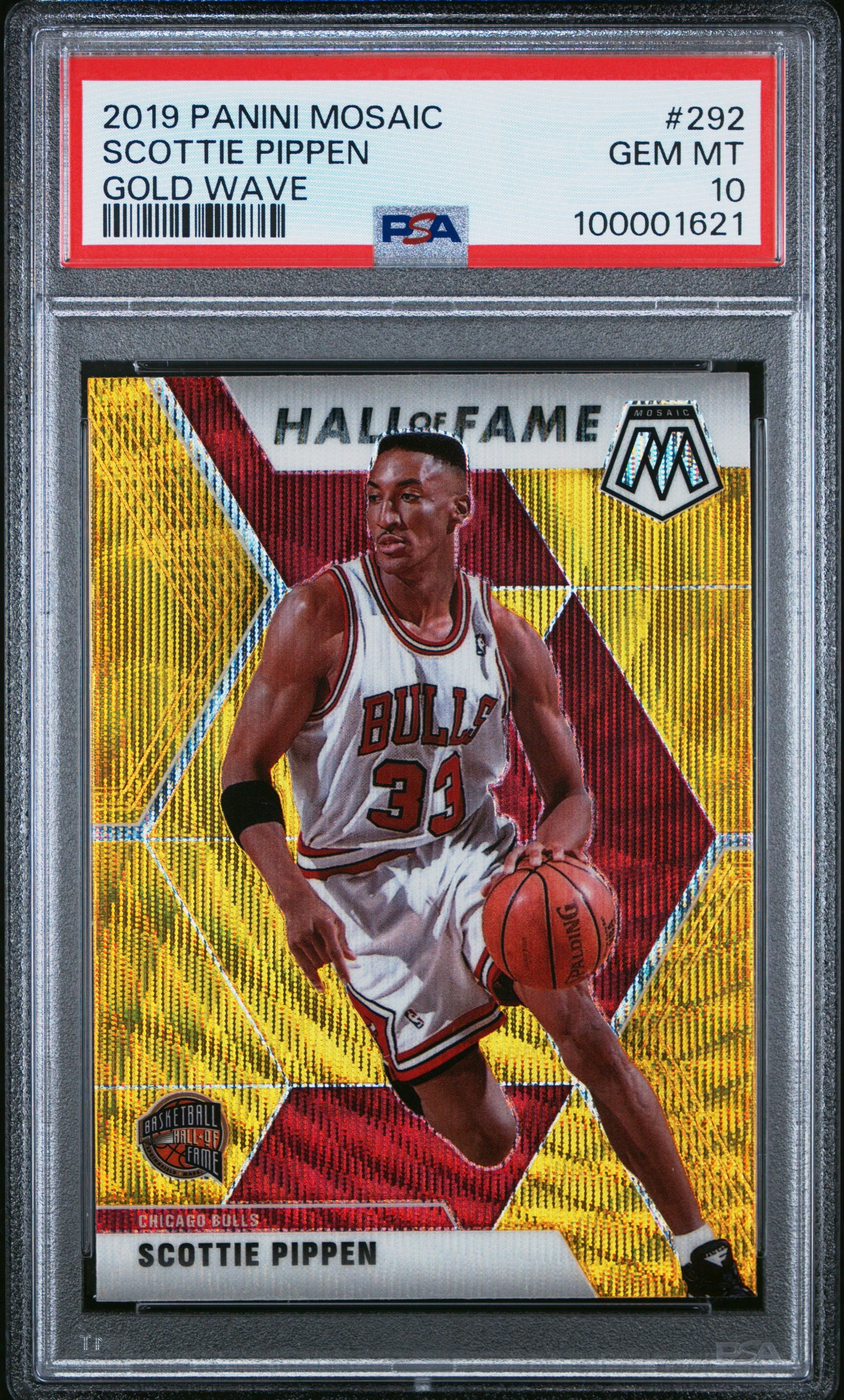 2019 Panini Mosaic Scottie Pippen #292 Gold Wave PSA 10