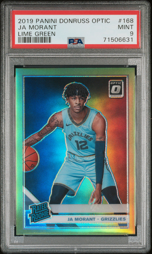 2019 Panini Donruss Optic Ja Morant #168 Lime Green /149 PSA 9