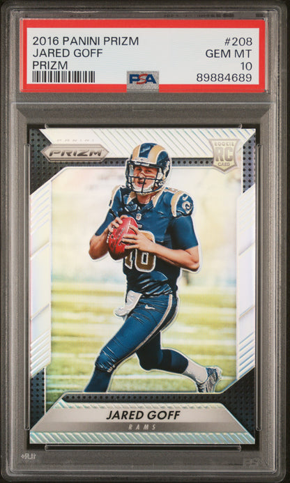 2016 Panini Prizm Jared Goff #208 Silver Prizm Rookie PSA 10