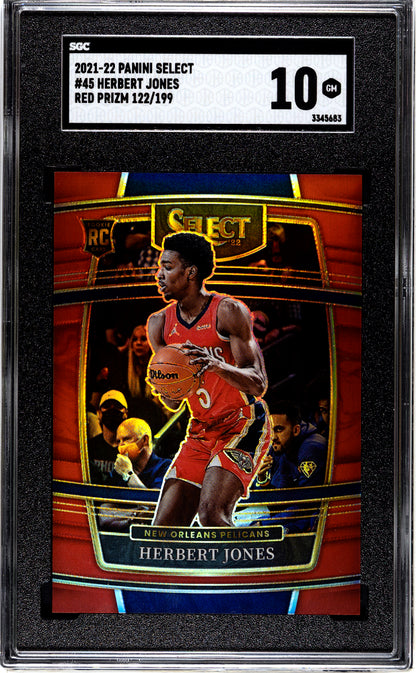 2021-22 Panini Select Herbert Jones #45 Red Prizm /199 SGC 10