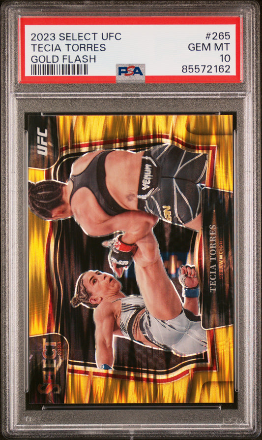 2023 Panini Select UFC Tecia Torres #265 Gold Flash /10 PSA 10