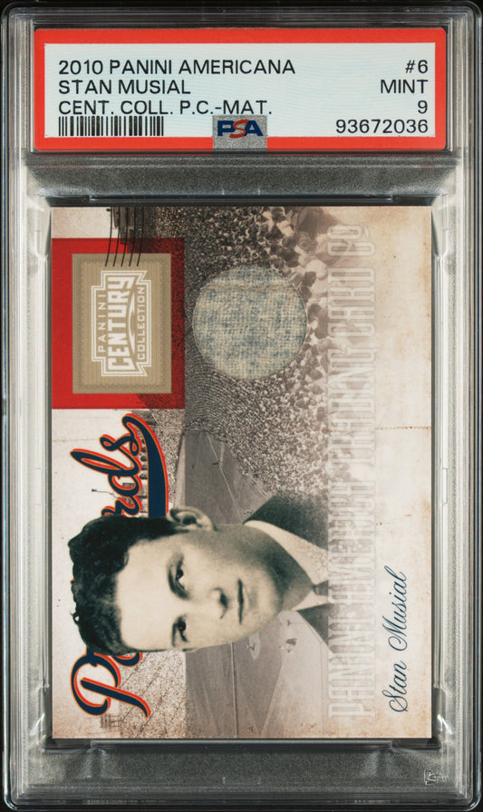 2010 Panini Americana Century Collection Postcards Stan Musial /99 #6 PSA 9