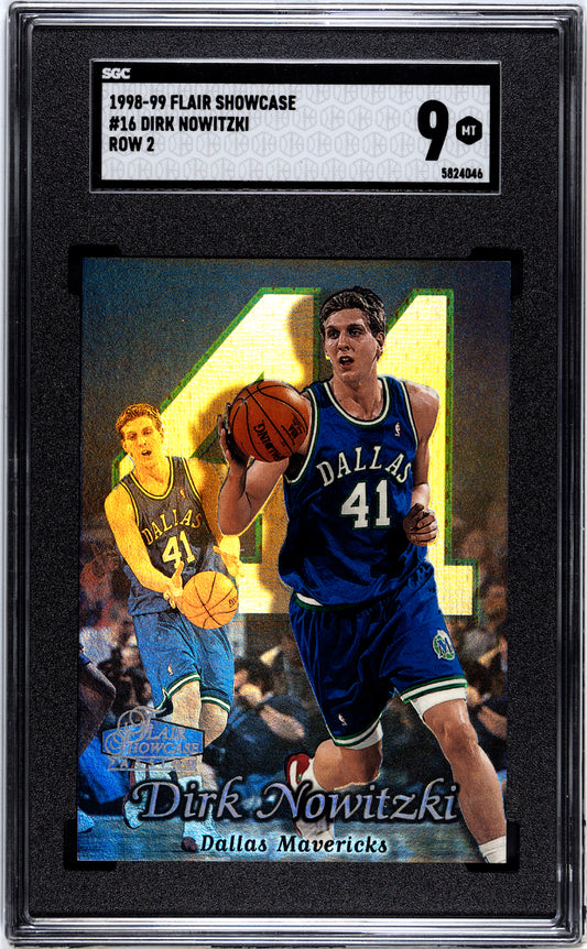 1998-99 Flair Showcase Dirk Nowitzki #16 Row 2 SGC 9