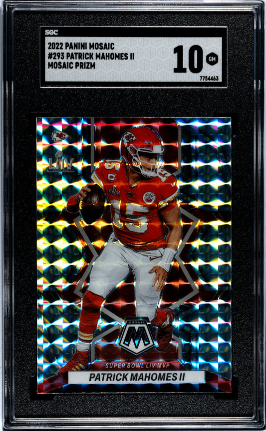 2022 Panini Mosaic Patrick Mahomes II #293 Mosaic Prizm SGC 10