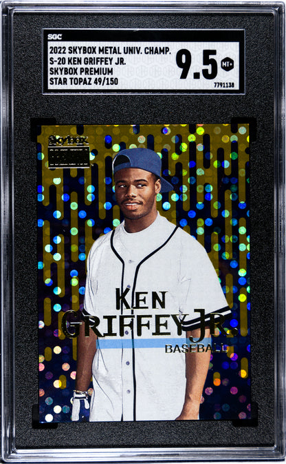 2022 Skybox Metal Universe Champions Ken Griffey JR. Star Topaz /150 SGC 9.5