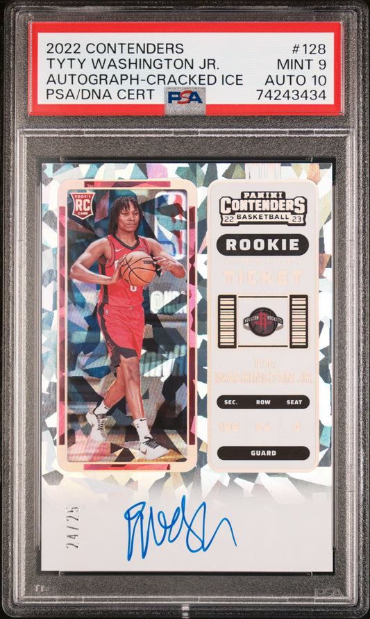 2022 Panini Contenders Tyty Washington JR. #128 Autograph Cracked Ice /25 PSA 9