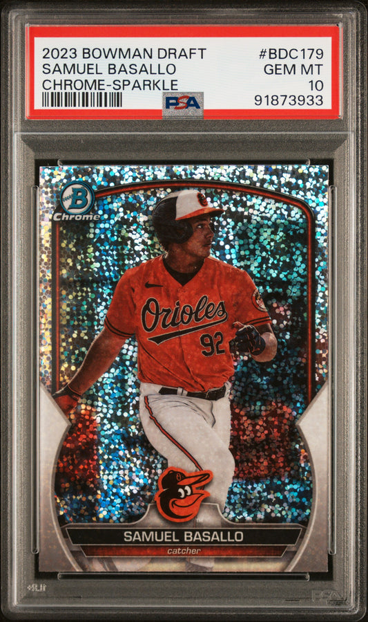 2023 Bowman Draft Samuel Basallo #BDC179 Chrome Sparkle PSA 10