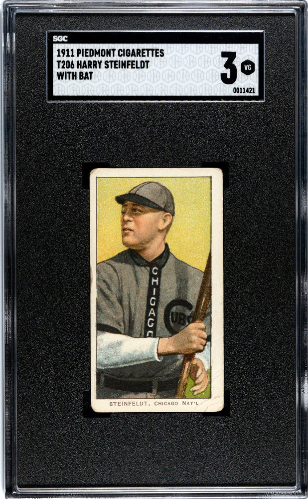 1911 Piedmont Cigarettes (T206) Harry Steinfeldt With Bat SGC 3