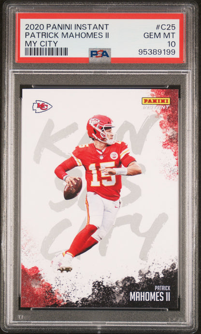 2020 Panini Instant Patrick Mahomes II #C25 My City 1/1275 PSA 10