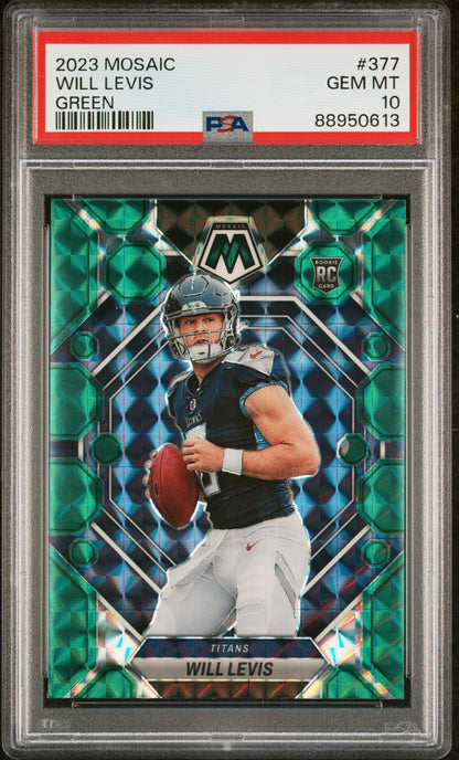 2023 Panini Mosaic Will Levis #377 Green PSA 10