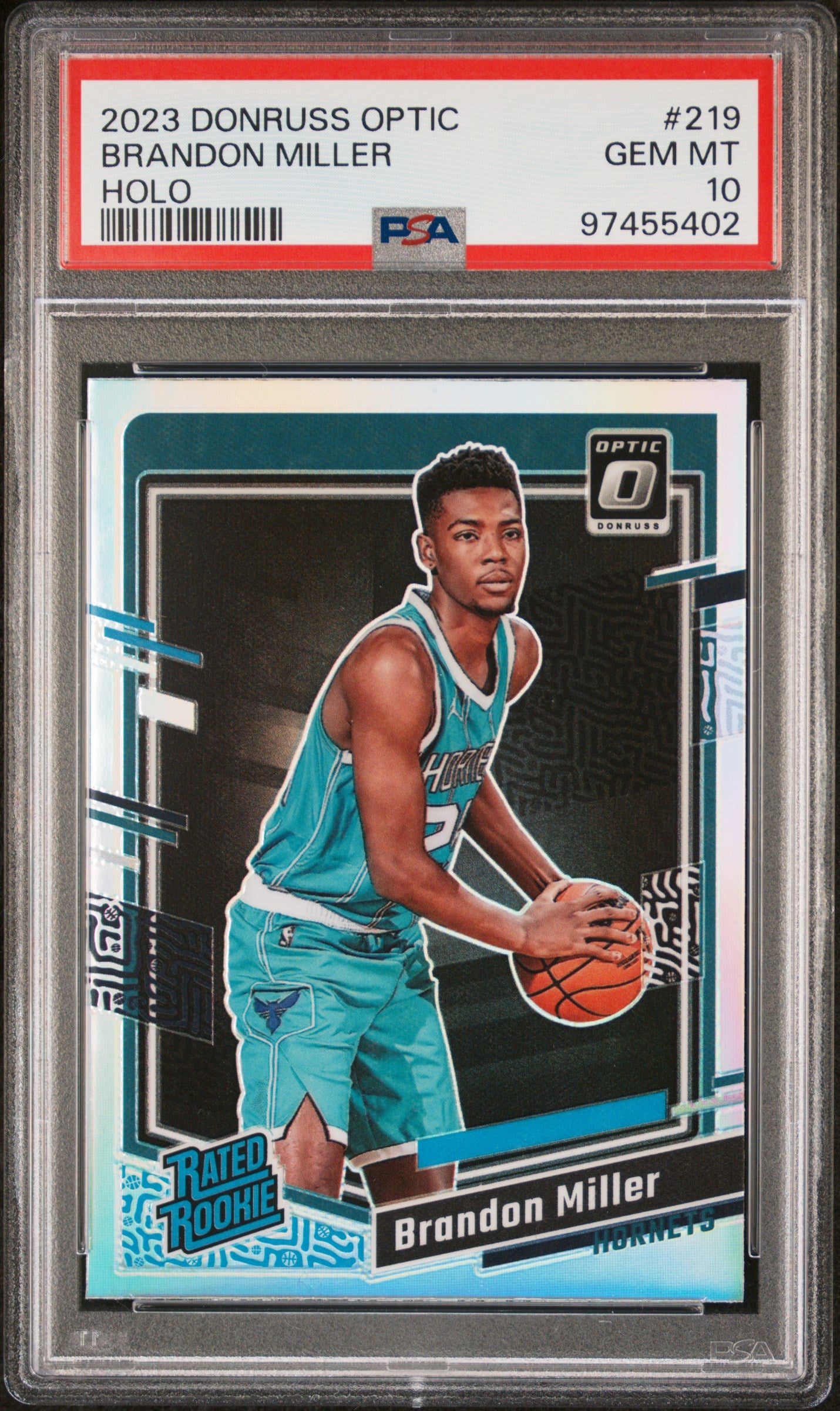 2023 Panini Donruss Optic Brandon Miller #219 Holo Rated Rookie PSA 10