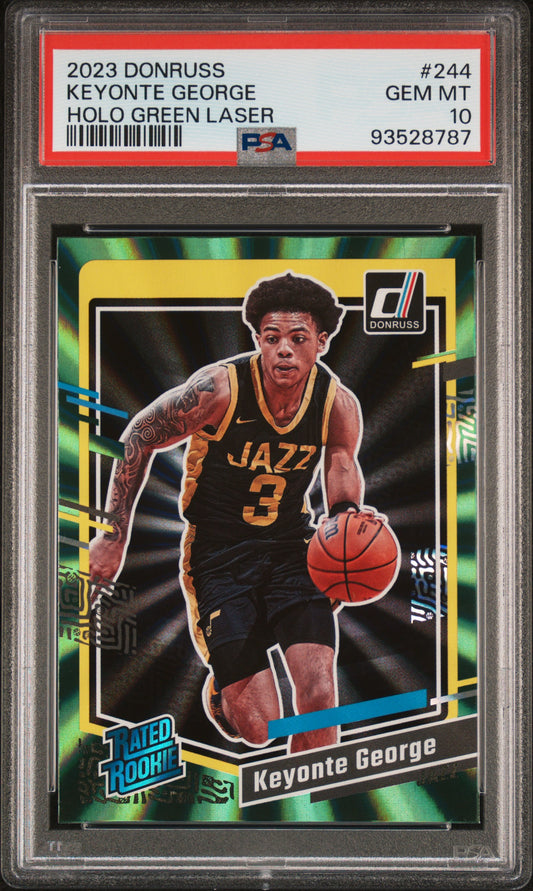 2023 Panini Donruss Keyonte George #244 Holo Green Laser PSA 10