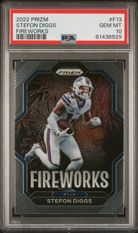 2022 Panini Prizm Fireworks Stefon Diggs #F13 Fireworks PSA 10