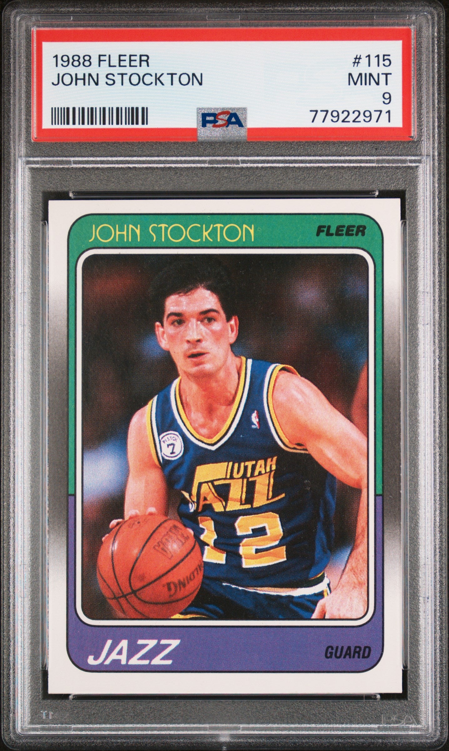 1988 Fleer John Stockton #115 PSA 9