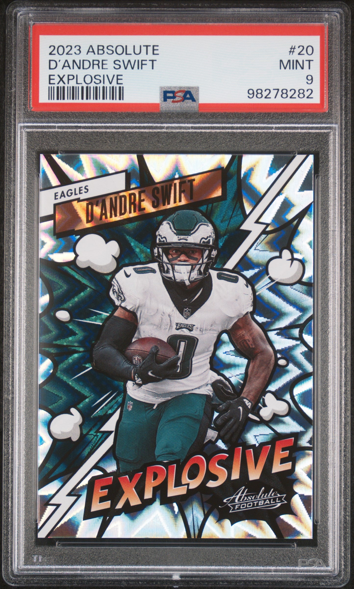 2023 Panini Absolute D’Andre Swift #20 Explosive Case Hit PSA 9