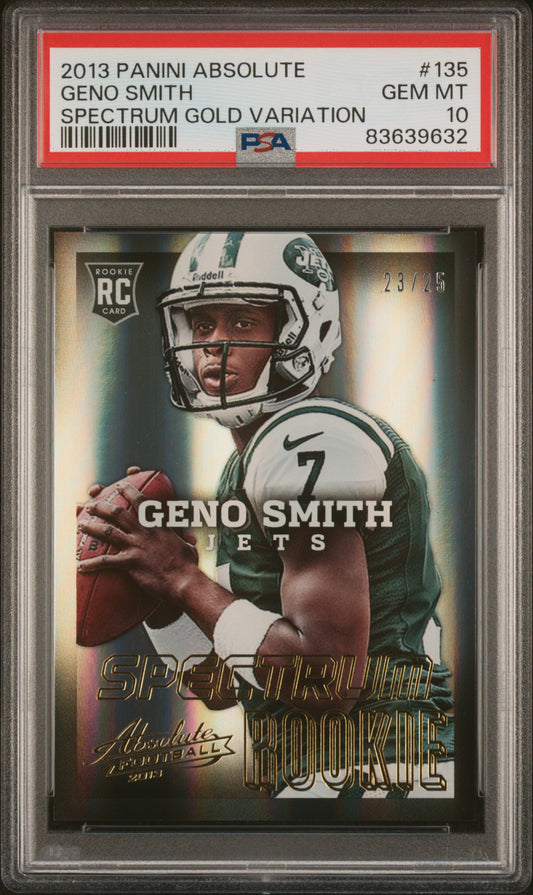 2013 Panini Absolute Geno Smith #135 Variation Spectrum Gold /25 PSA 10